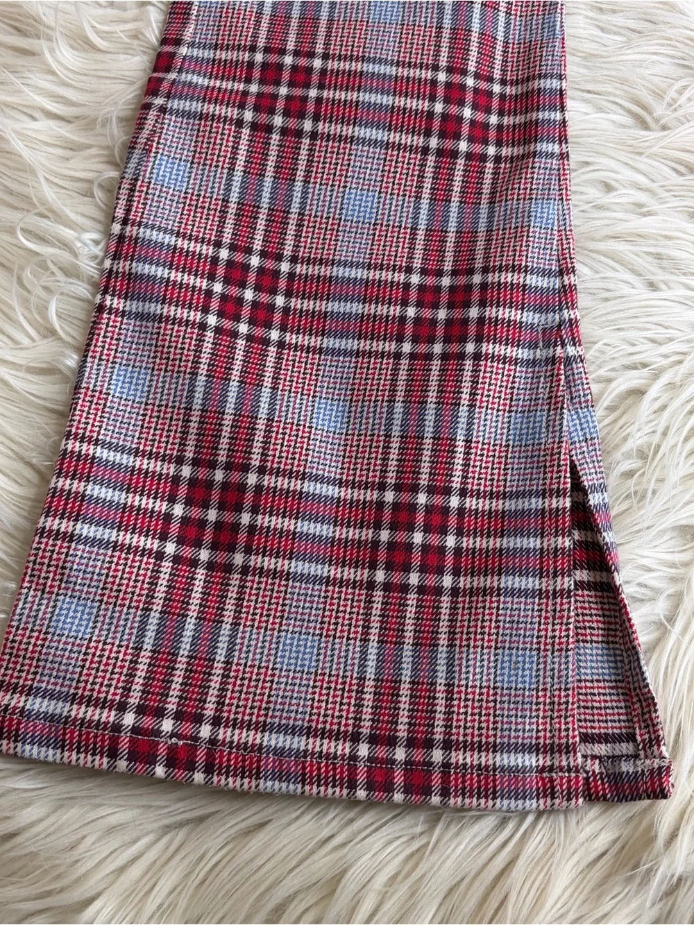 Y2K Abercrombie Fitch Flare Jeans Womens 0 Red Plaid Bell Bottom Mean Girls